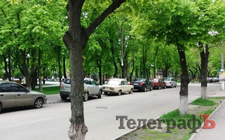 В Кременчуге полиция перевоспитала водителей, паркующихся у сквера Бабаева