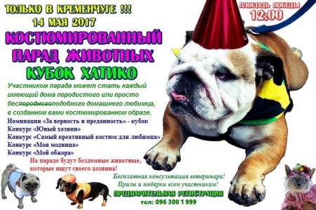 Всеукраїнський костюмований парад тварин «Кубок Хатіко» у Кременчуці: реєструйтеся тут