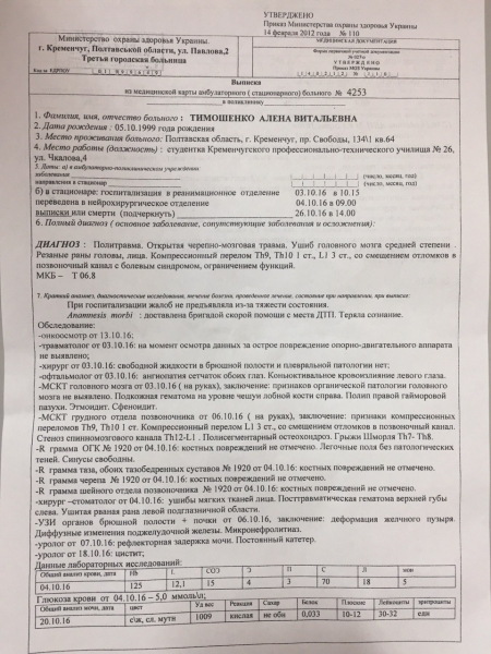 Постраждалим у ДТП Андрію Однороженко та Альоні Тимошенко необхідна допомога