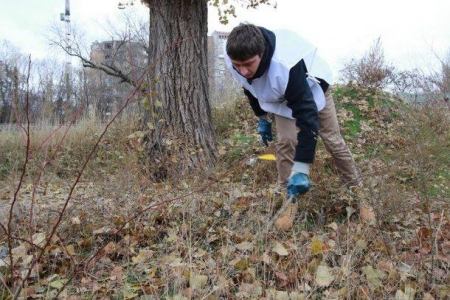 Опасный «урожай»: активисты собрали в Приднепровском парке больше 200 использованных шприцов