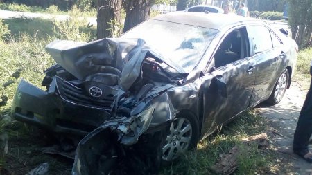 В Кременчуге после столкновения с ГАЗелью Toyota «улетела» в дерево