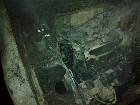 Сгоревший Daewoo Lanos &nbsp;