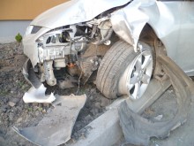 Кременчужанин на Mitsubishi Grandis въехал в забор ж/д станции «Потоки» (ФОТО)