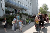 В Кременчуге роженицу встретили на карете с лошадьми (ФОТО, ВИДЕО)