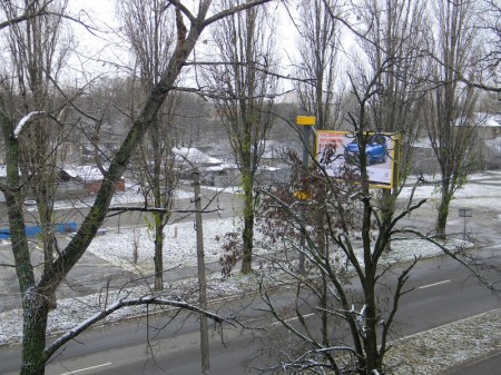 В Кременчуге выпал первый снег