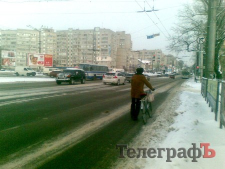 Суровые кременчугские велосипедисты не боятся морозов