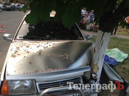В Кременчуге автомобиль врезался в дерево: водитель погиб