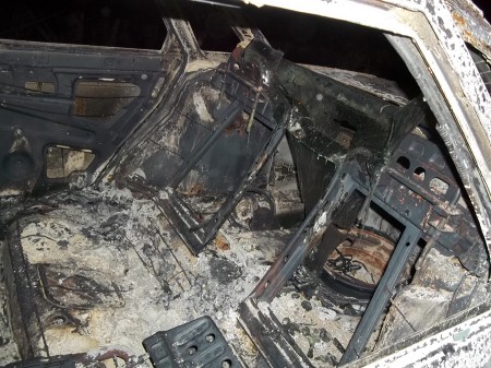 В Лубенском районе нашли сгоревший автомобиль с трупом внутри
