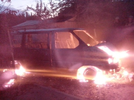 В Кременчуге случился пожар в угнанной машине