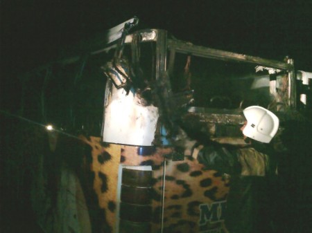 В Полтаве сгорели два пассажирских автобуса