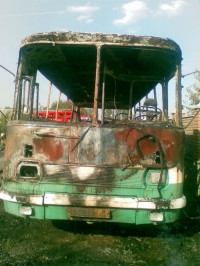 В Кременчугском районе трое детей сожгли автобус