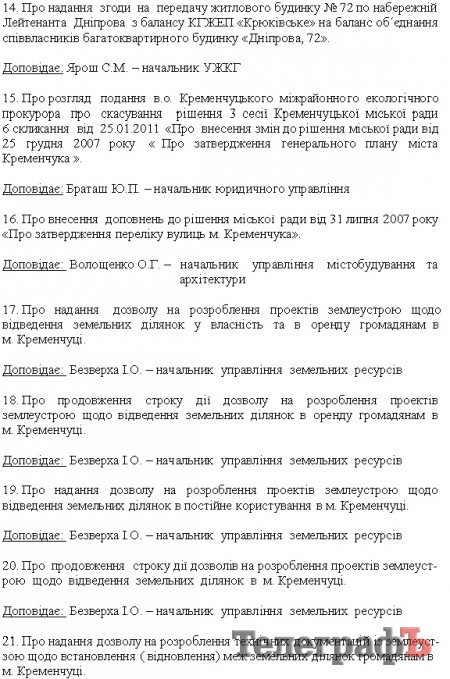 24 сентября состоится сессия Кременчугского горсовета