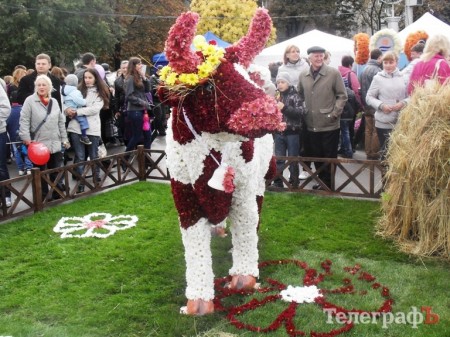 Победительницей кременчугского «Парада цветов-2013» стала цветочная корова