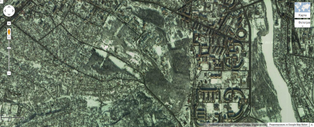 На Картах Google Полтаву засыпало снегом, а в Кременчуге – по-прежнему жара