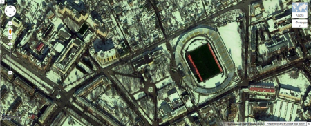 На Картах Google Полтаву засыпало снегом, а в Кременчуге – по-прежнему жара