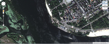 На Картах Google Полтаву засыпало снегом, а в Кременчуге – по-прежнему жара