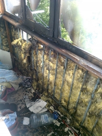 В кременчугской пятиэтажке горел балкон В кременчугской пятиэтажке горел балкон