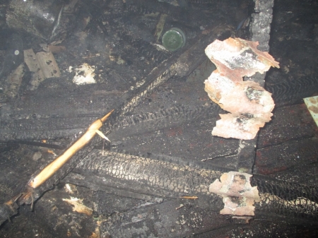 В Кременчуге у пенсионерки сгорела времянка и обуглилась стена дома