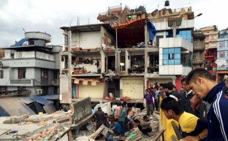 Видео землетрясения в Непале