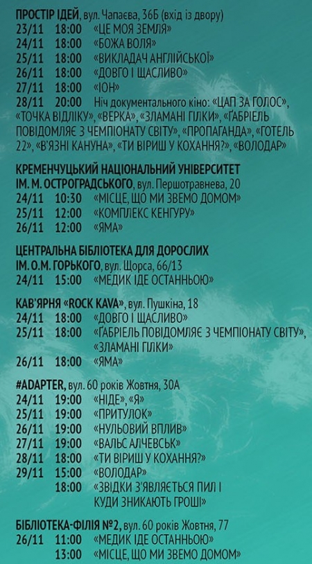 Docudays в Кременчуці: фільми та розклад