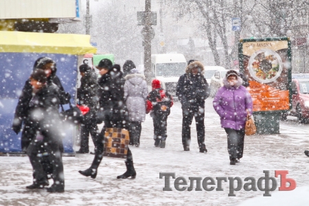 В Кременчуге пошёл первый нормальный снег в этом сезоне