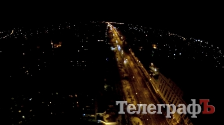 Ночной Кременчуг с высоты птичьего полёта