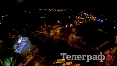 Ночной Кременчуг с высоты птичьего полёта