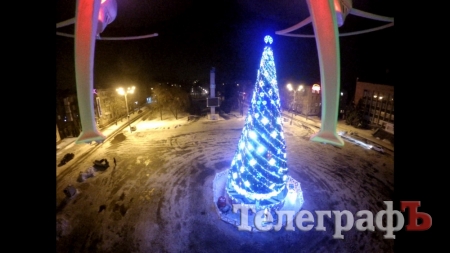 Ночной Кременчуг с высоты птичьего полёта