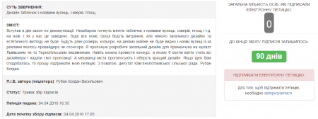 Петиция мэру: провести конкурс по дизайну новых табличек с названиями улиц, площадей и скверов