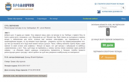 Нова петиція: мера просять звернути увагу на тротуар по проспекту Свободи Нова петиція: мера просять звернути увагу на тротуар по проспекту Свободи