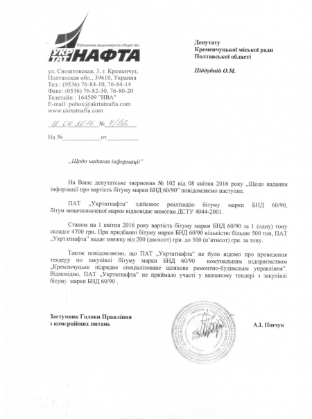 Битум для кременчугских дорог купят на миллион дороже, чем у производителя