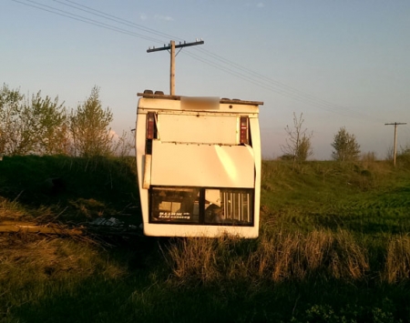 На Полтавщине "Рута" слетела в кювет и легла на крышу