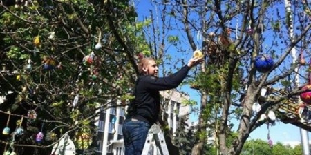 У Кременчуці розквітло Великоднє дерево