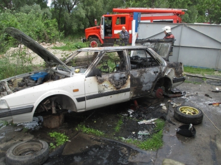 В Кременчуге горела Mazda