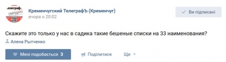 Кременчужане обсуждают списки, которые выдают родителям в детсадах