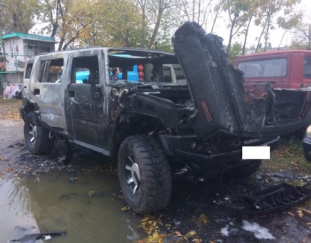 В Кременчуге на штрафстоянке сгорел тот самый Hummer