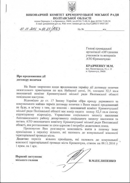 «Ветерани АТО Кременчука» залишились без приміщення