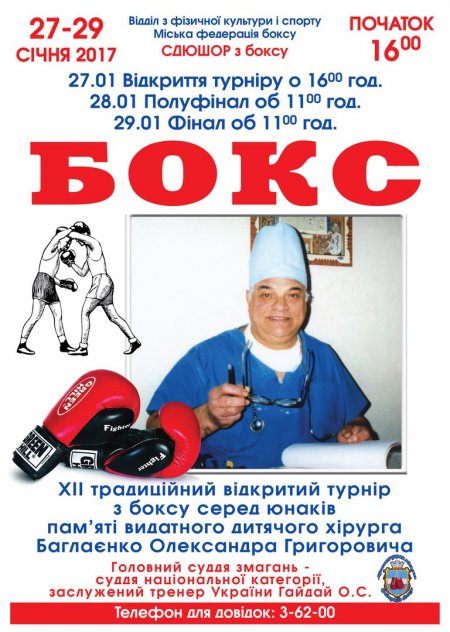 27 січня. Відкритий турнір з боксу пам'яті Баглаєнка 27 січня. Відкритий турнір з боксу пам'яті Баглаєнка