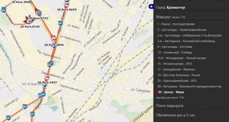 За передвижением половины маршруток в Кременчуге можно следить со смартфона