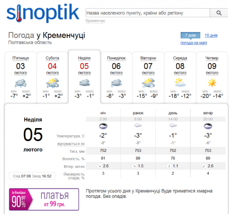 Суботній дощовий серпанок у неділю перетворить Кременчук  на ковзанку