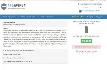 Нова петиція: облаштувати парковку, щоб «здихатись» копів