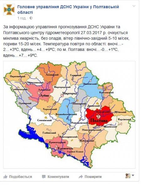 Останній тиждень березня буде суворим: вітрюган, дощ та мороз чекають на кременчужан