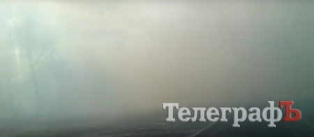 В Кременчуге из-за горящего тростника почти не видно дороги В Кременчуге из-за горящего тростника почти не видно дороги