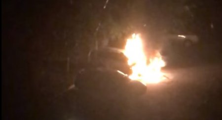 Как в Кременчуге горел Subaru Forester – в Сети появилось видео