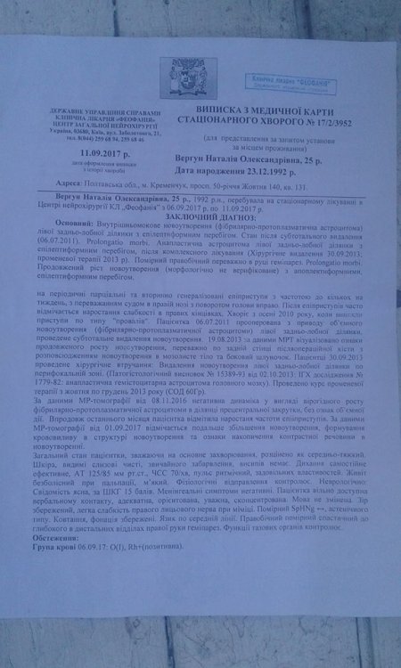 Потрібна допомога: у 24-річної Наталі — третя операція на головному мозку. Попереду  хіміотерапія