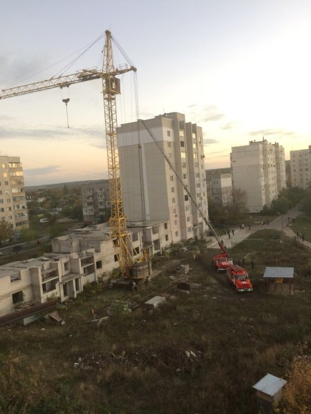 В Кременчуге горел башенный кран