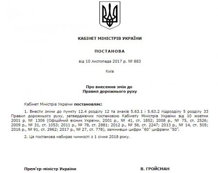 Ну, по 50! В Украине ограничили скорость движения по городу до 50 км/час