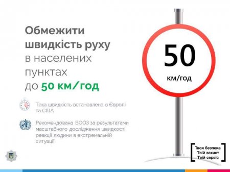 Ну, по 50! В Украине ограничили скорость движения по городу до 50 км/час