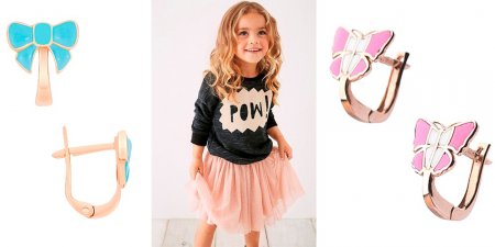 "Детские серьги в виде бабочек"