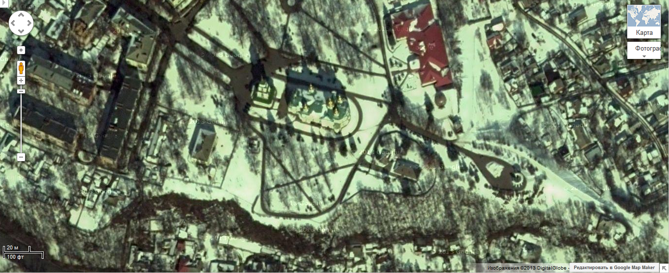 На Картах Google Полтаву засыпало снегом, а в Кременчуге – по-прежнему жара На Картах Google Полтаву засыпало снегом, а в Кременчуге – по-прежнему жара